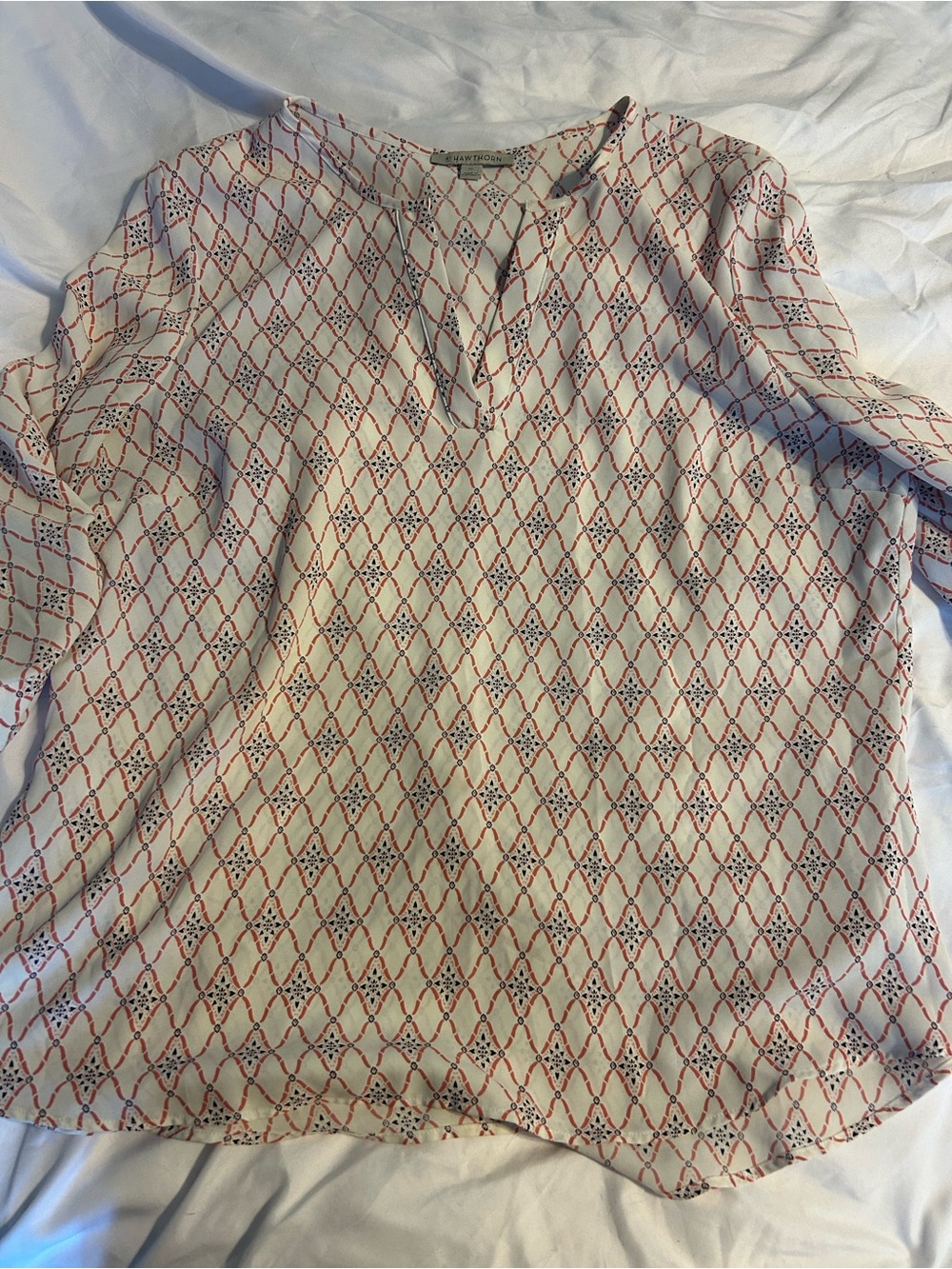Light Cream Geo-Print women Shirt